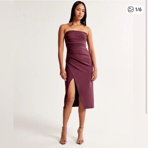 Abercrombie crepe strapless midi dress